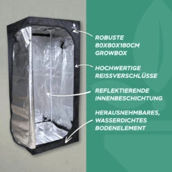 LED Low Budget Growbox Komplettset S / 80x80x180cm -Garten Pflanzen Geschäft low budget led growbox komplettset s 80x80x180cm3