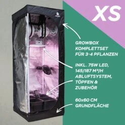 LED Low Budget Growbox Komplettset XS / 60x60x160cm