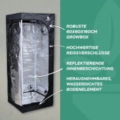 LED Low Budget Growbox Komplettset XS / 60x60x160cm -Garten Pflanzen Geschäft low budget led growbox komplettset xs 60x60x160cm3