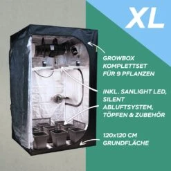 SANlight HOMEbox Q120 / XL Growbox Komplettset 120x120x200cm